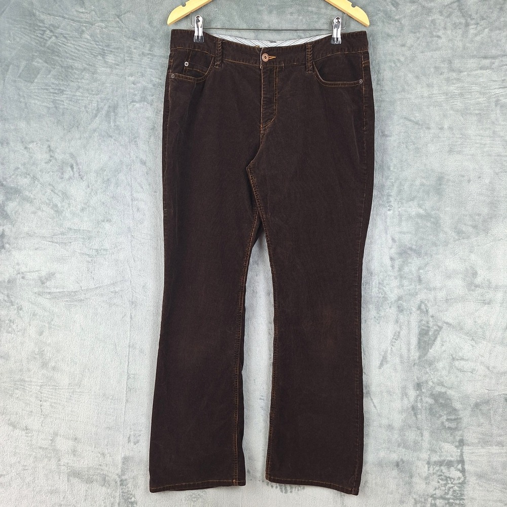 Womens Pants 12 Brown Curvy Dark Academia Preppy Retro Western Bootcut High Rise